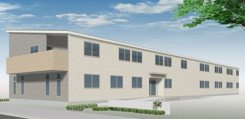 木々のある建物外観