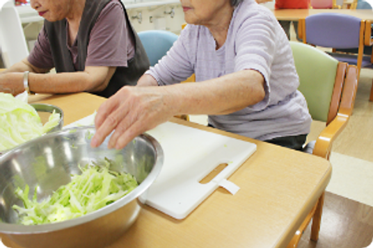 調理活動をする室内