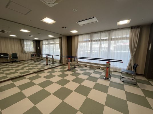 窓際の機能訓練室