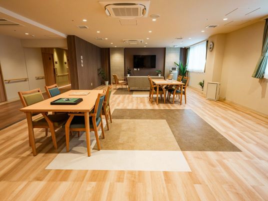 明るい共有スペース