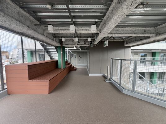 開放感のある通路