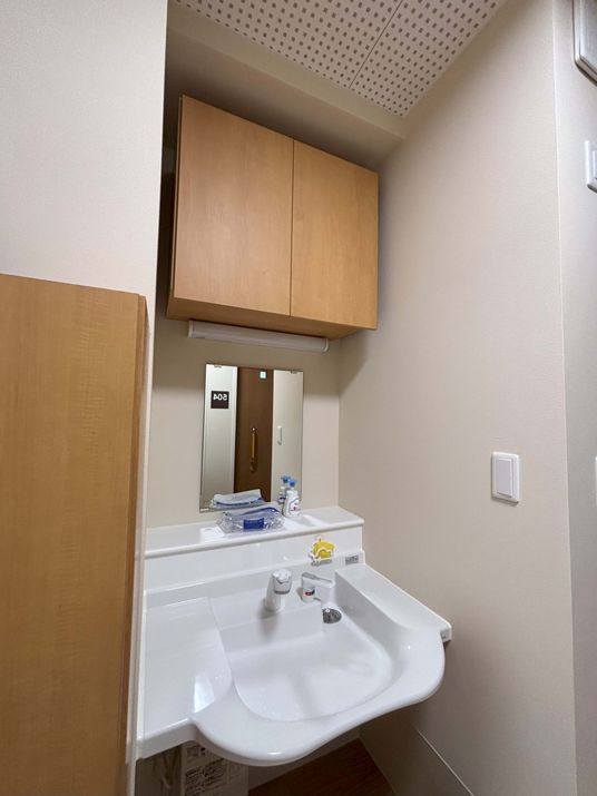 明るい洗面台の様子