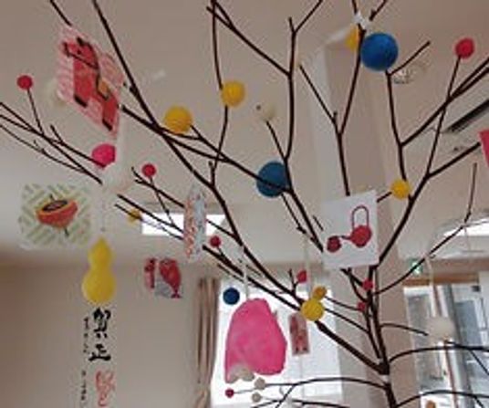 季節飾りのある部屋