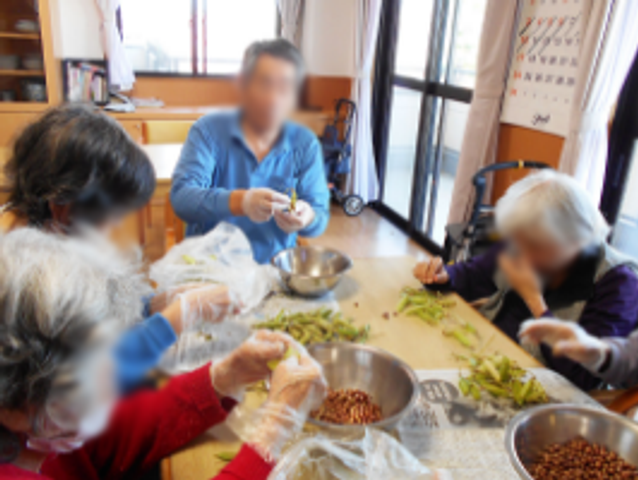作業中のテーブル