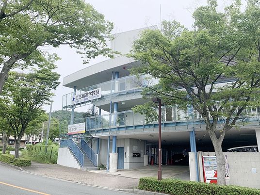 樹木に囲まれた建物外観  