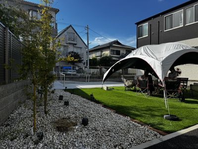 自然光が入る庭