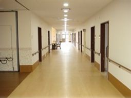 明るい廊下と部屋の入口