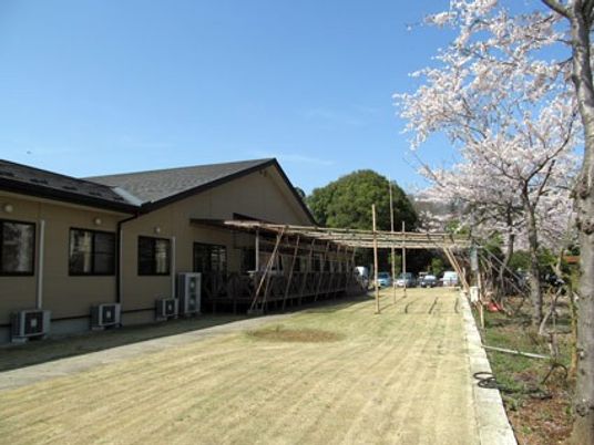 施設外観の庭  