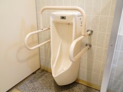 手すり付きの洗面器