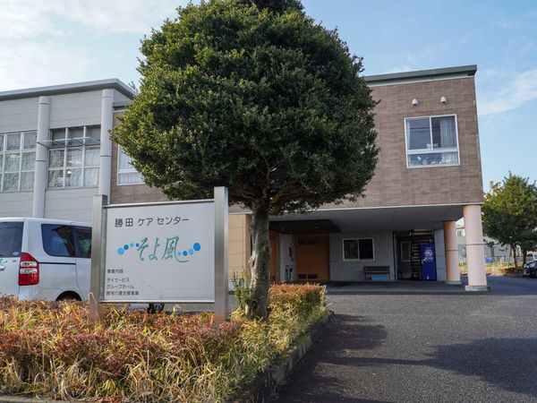 樹木と建物のエントランス