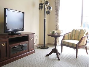 明るいテレビのある居室  
