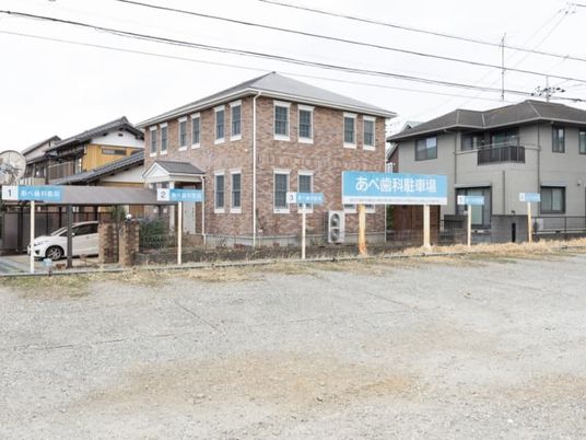 駐車場と建物外観  