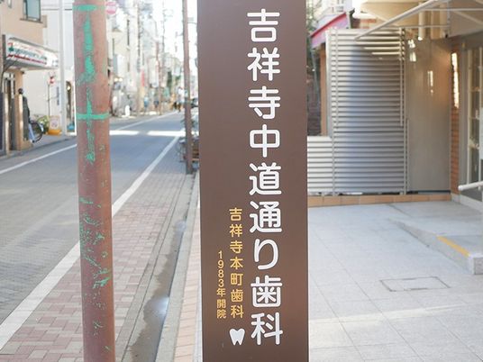 吉祥寺中道通り歯科看板
