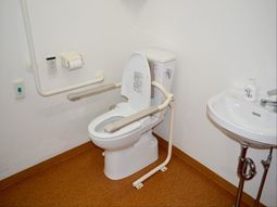 手すり付き清潔なトイレ