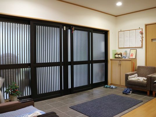 日本式の居間の入口