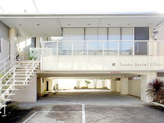 外観と駐車場の建物外観  