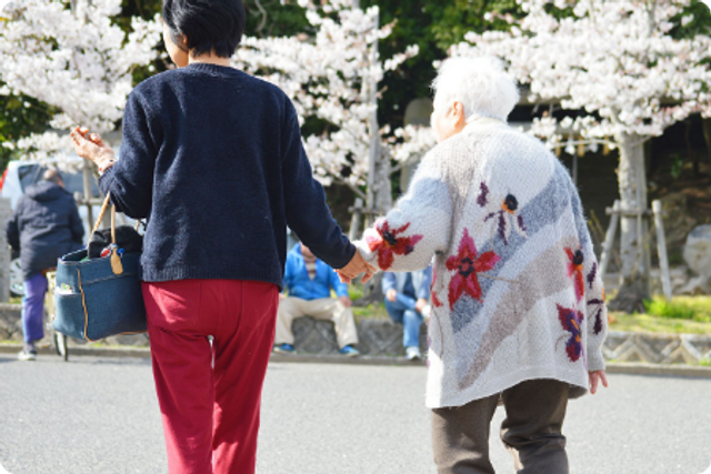 花見を楽しむ庭