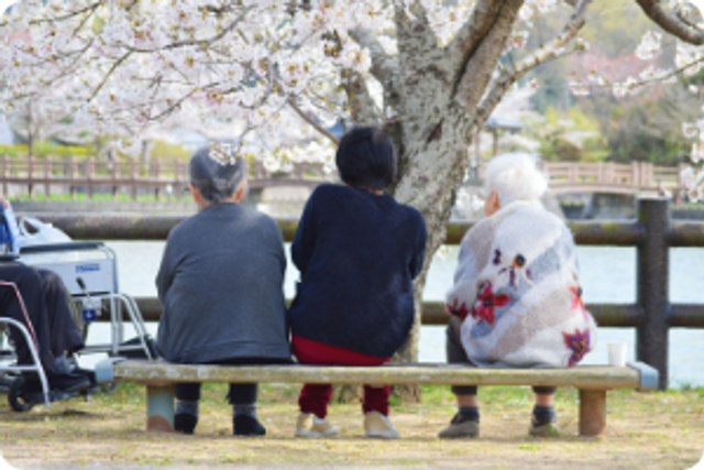 春の庭園での交流