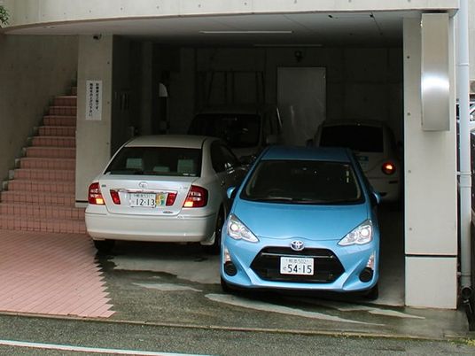 車が並ぶ駐車場  