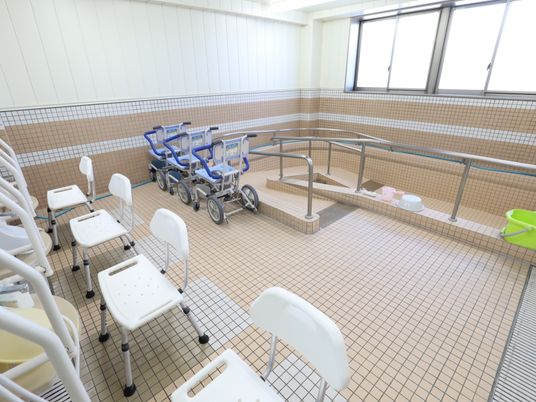 バリアフリーの浴室設備