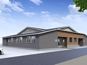 明るい一階建て建物