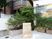 看板と植栽のある外観  