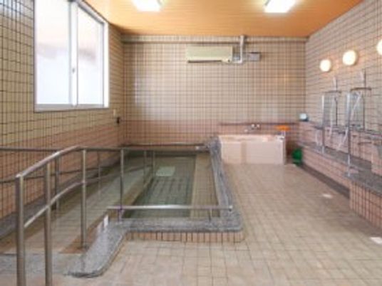 浴室の手すり付き浴槽  