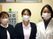 マスク姿の女性3人と視力表  