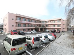 ピンクの建物の外観