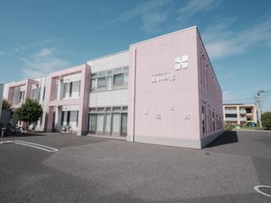 ピンクの建物の外観