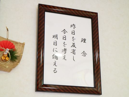 書かれた額縁と飾り物