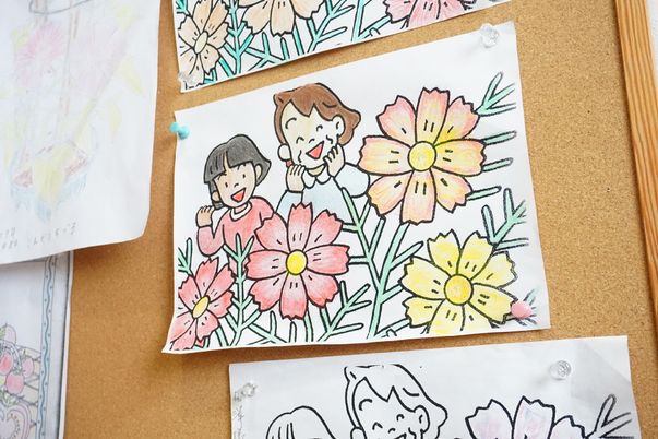 手描きイラストの掲示物