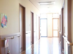 明るい廊下と掲示物