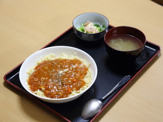トレイの上の手作り食事