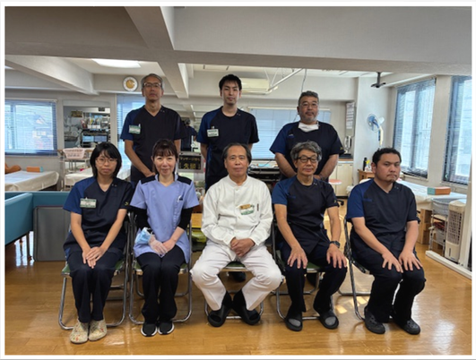 スタッフ集合の機能訓練室  