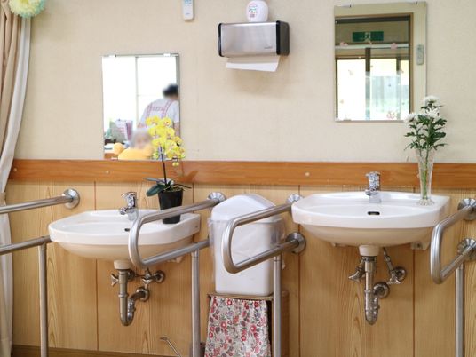 洗面台と手すり