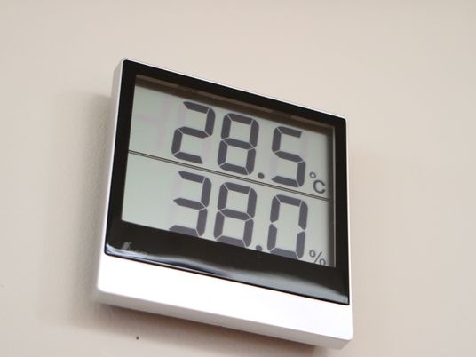 温湿度計のデジタル表示