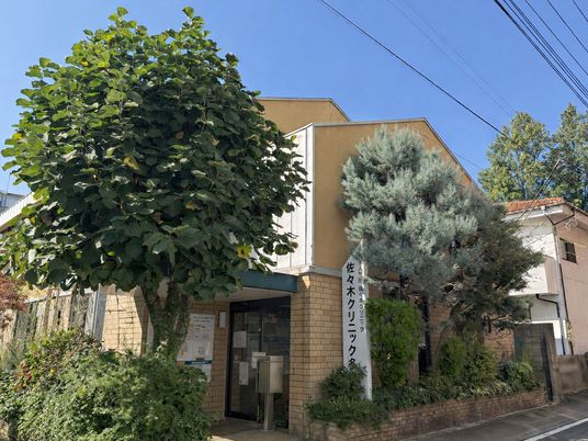 緑に囲まれた建物外観