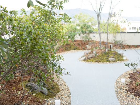 中庭の遊歩道  