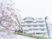桜と白い建物の外観  