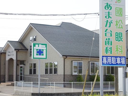 看板のある外観  