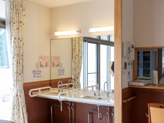 清潔な洗面台と鏡