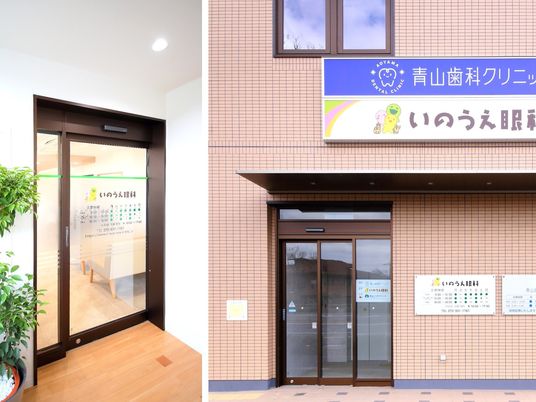 明るい玄関と外観  