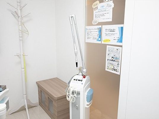 掲示物のある更衣室  