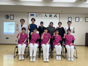 入社式の集合廊下  