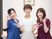 笑顔のスタッフ3人ロビー  