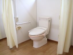 手すり付き清潔なトイレ