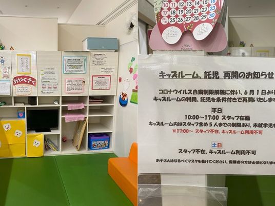掲示物のある多目的室  