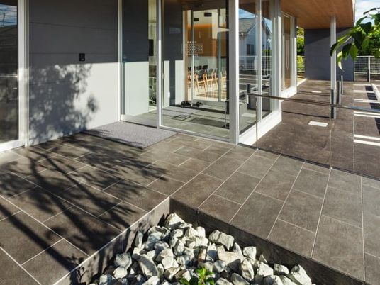 ガラス扉のある外観  