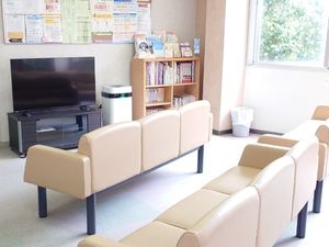 明るいリビングのテレビ前  